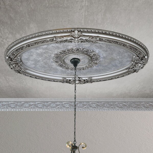 Ceiling medallions oval silver adds architecture easy installation affordable